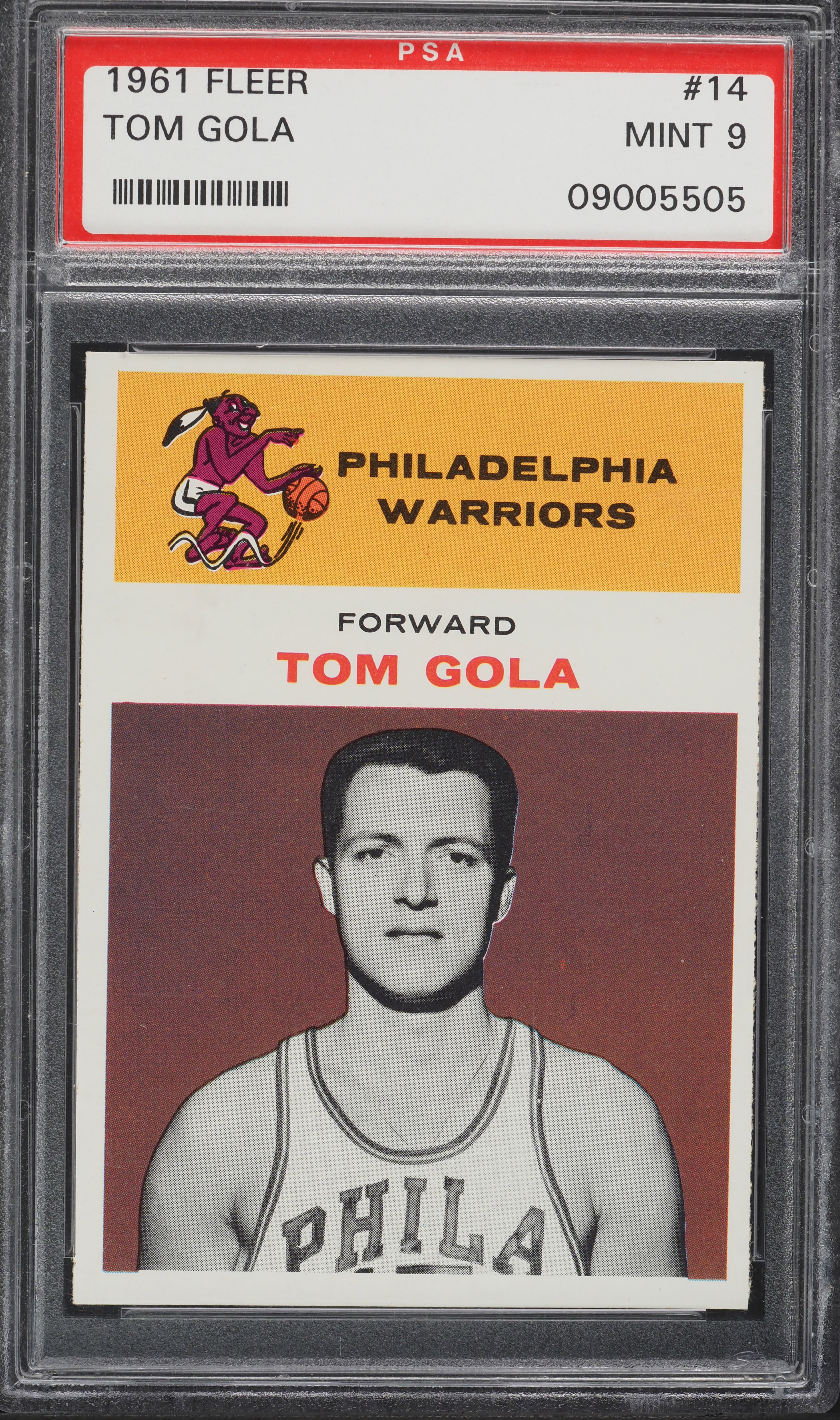 1961 Fleer Basketball Tom Gola #14 PSA 9 MINT