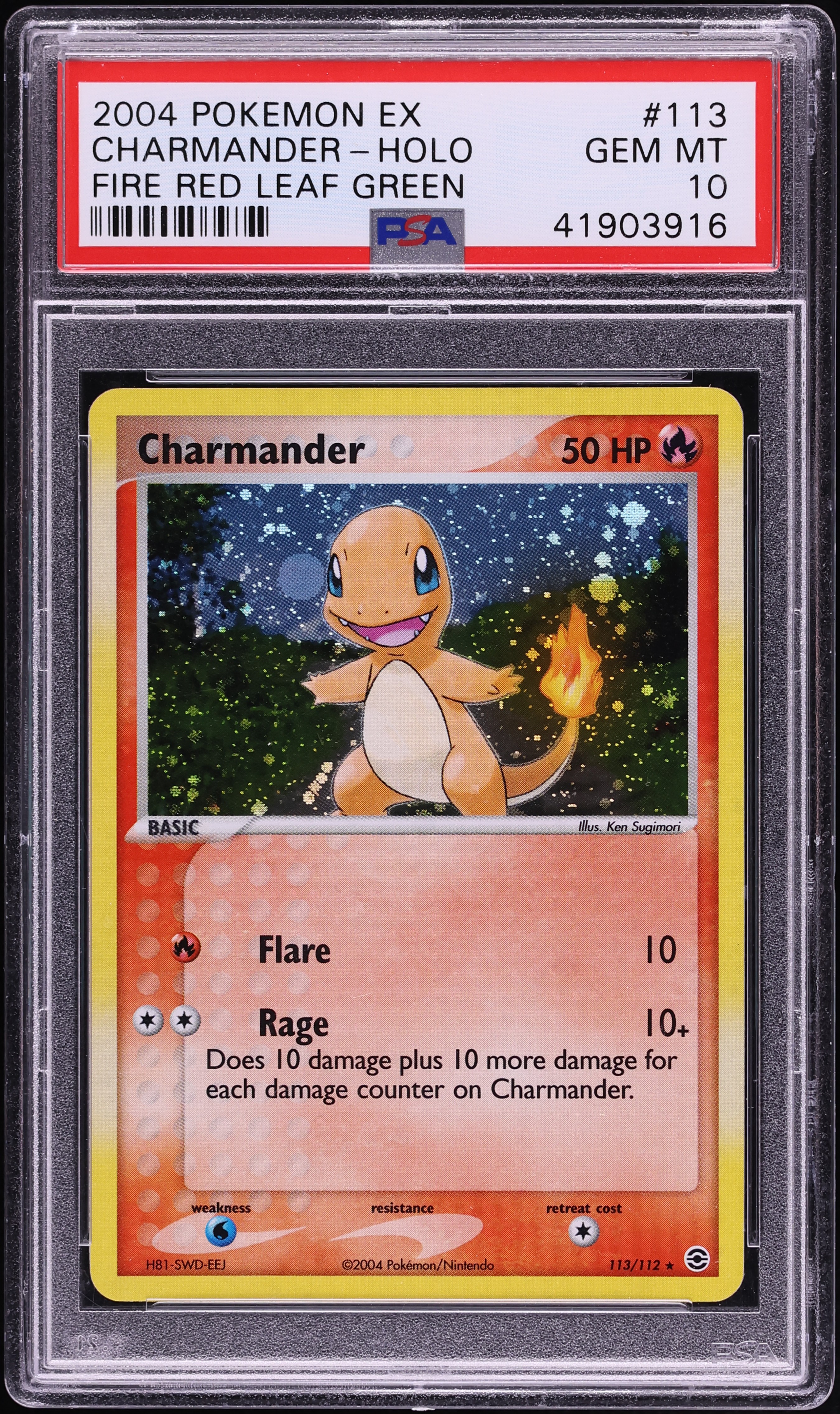 2004 Pokemon EX Fire Red & Leaf Green Holo Charmander #113 PSA 10 GEM MINT