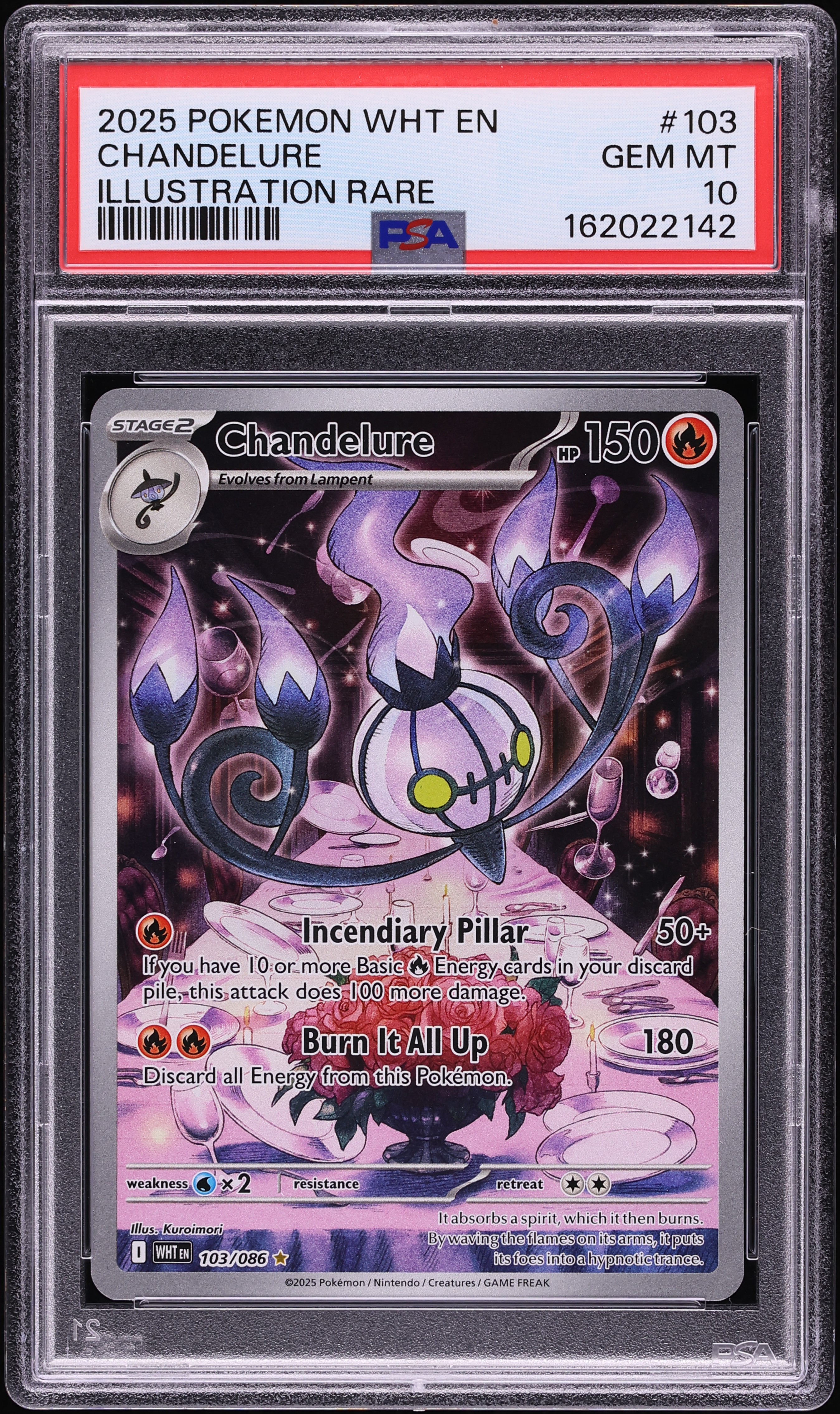 2025 Pokemon Scarlet & Violet White Flare IR Chandelure #103 PSA 10 GEM MINT