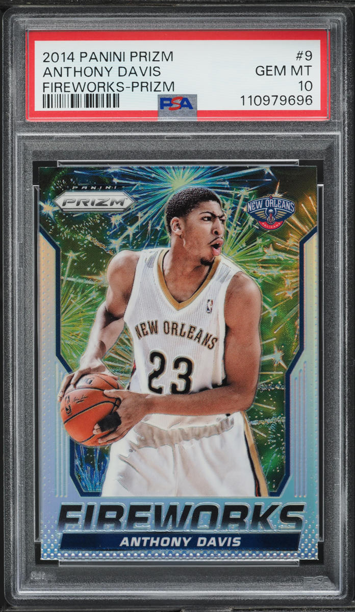 2014 Panini Prizm Fireworks Silver Anthony Davis #9 PSA 10 GEM MINT