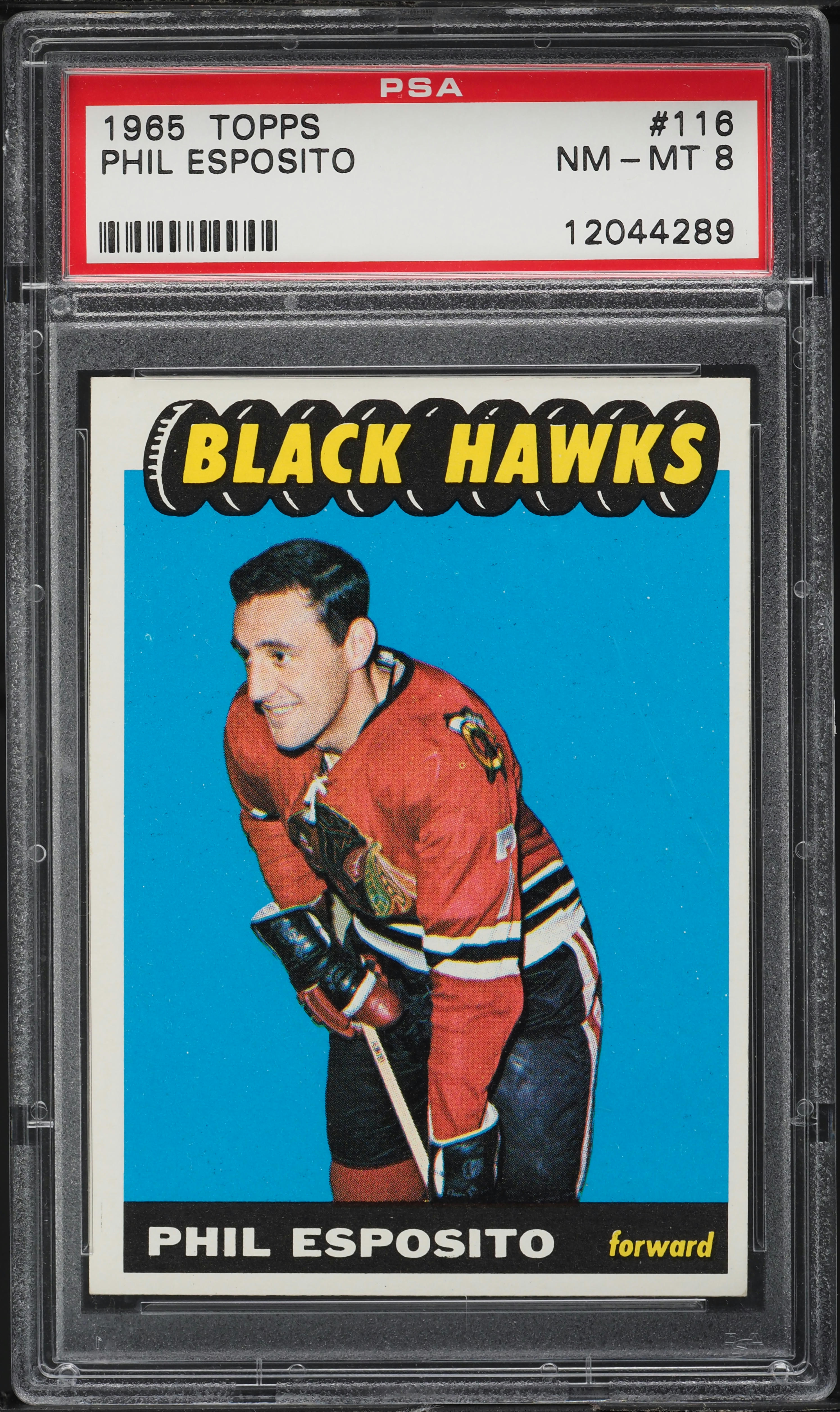 1965 Topps Hockey Phil Esposito ROOKIE #116 PSA 8 NM-MT