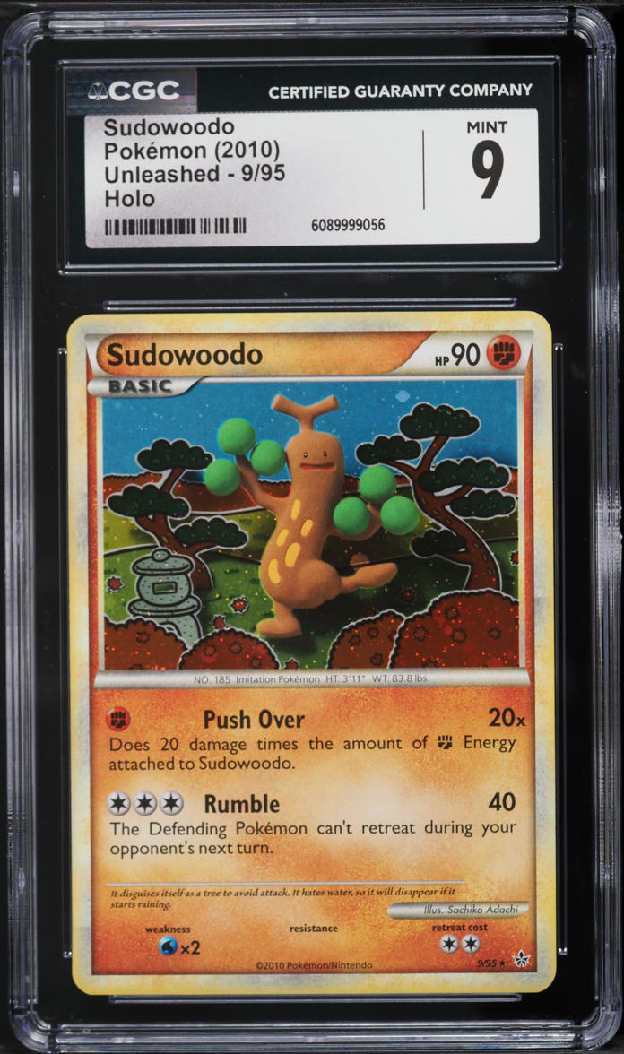 2010 Pokemon HeartGold & SoulSilver Unleashed Holo Sudowoodo #9 CGC 9 MINT