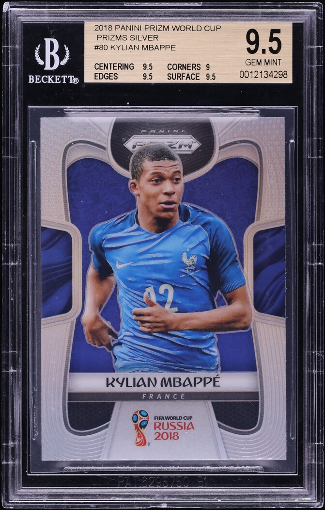 2018 Panini Prizm World Cup Silver Kylian Mbappe ROOKIE #80 BGS 9.5 GEM MINT