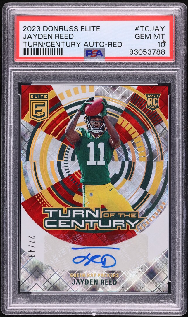 2023 Donruss Elite Turn Of The Century Red Jayden Reed ROOKIE AUTO /49 PSA 10