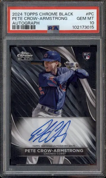 2024 Topps Chrome Black Autographs #CBA-PC Pete Crow-Armstrong RC Auto PSA 10