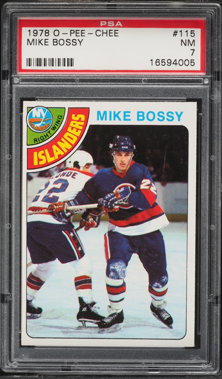 1978 O-Pee-Chee Hockey Mike Bossy ROOKIE #115 PSA 7 NRMT