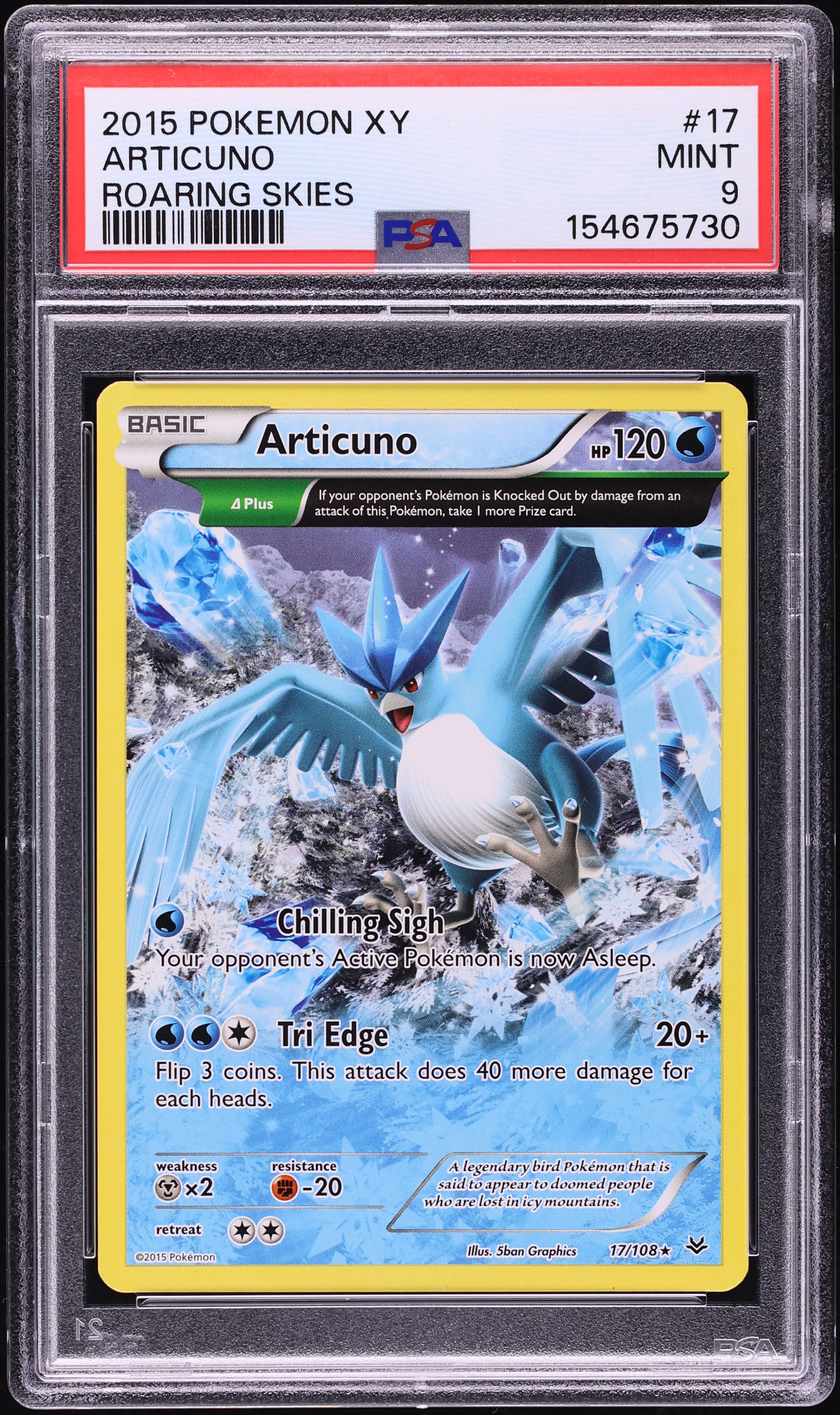 2015 Pokemon XY Roaring Skies Articuno #17 PSA 9 MINT