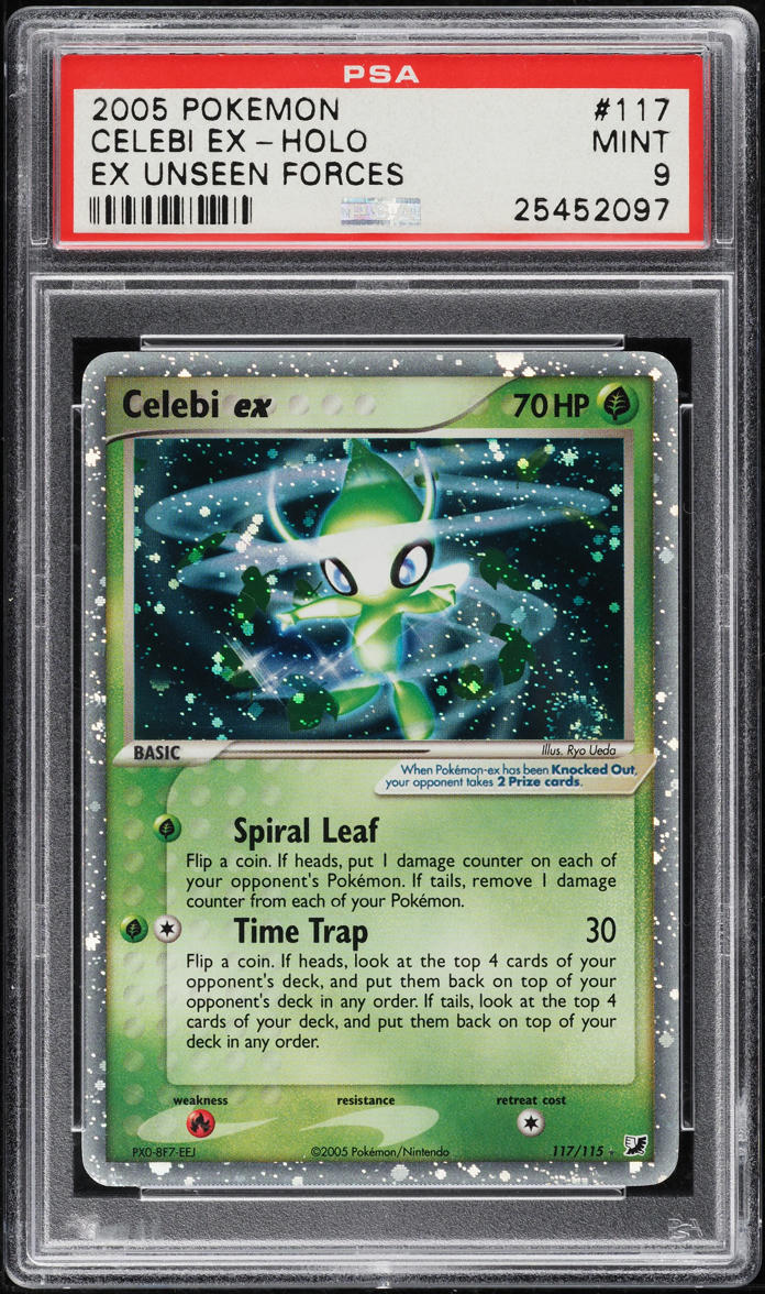 2005 Pokemon EX Unseen Forces Holo Celebi ex #117 PSA 9 MINT