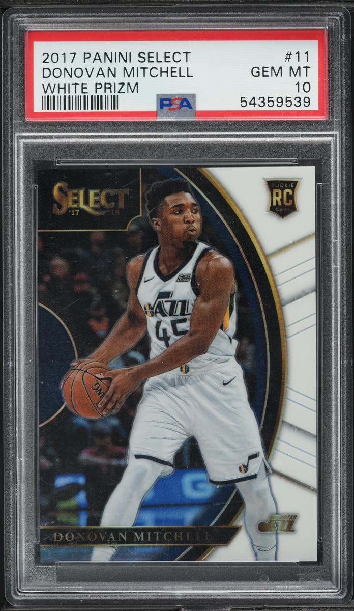 2017 Select Concourse White Prizm Donovan Mitchell ROOKIE /149 #11 PSA 10 GEM