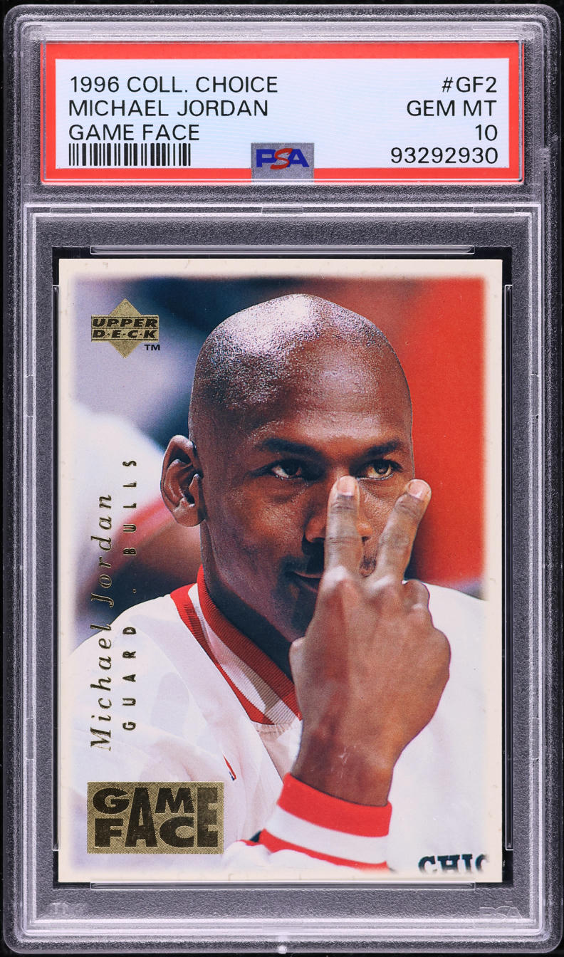 1996 Collector's Choice Game Face Michael Jordan #GF2 PSA 10 GEM MINT