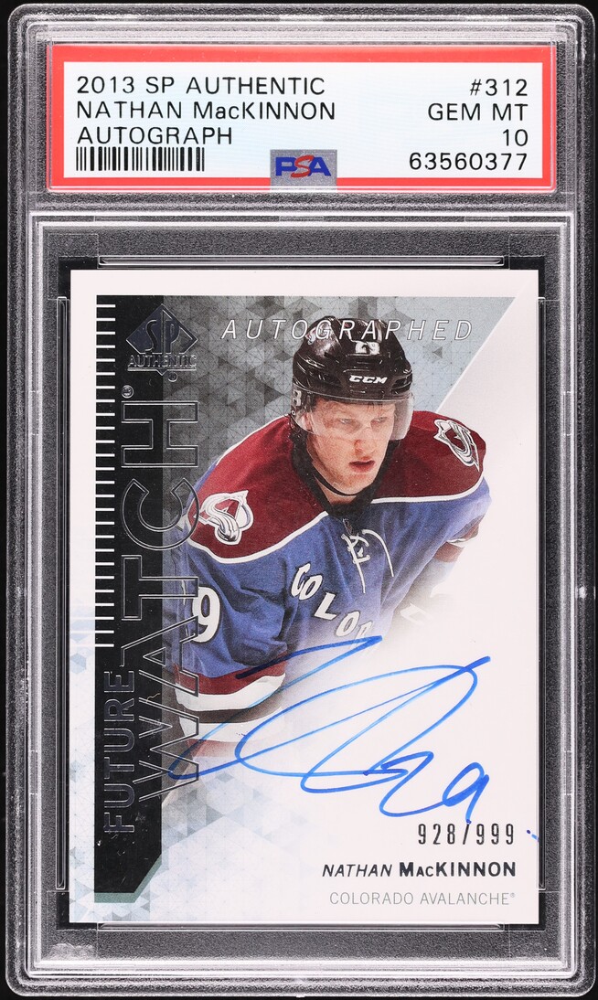 2013 SP Authentic Nathan MacKinnon ROOKIE AUTO /999 #312 PSA 10 GEM MINT