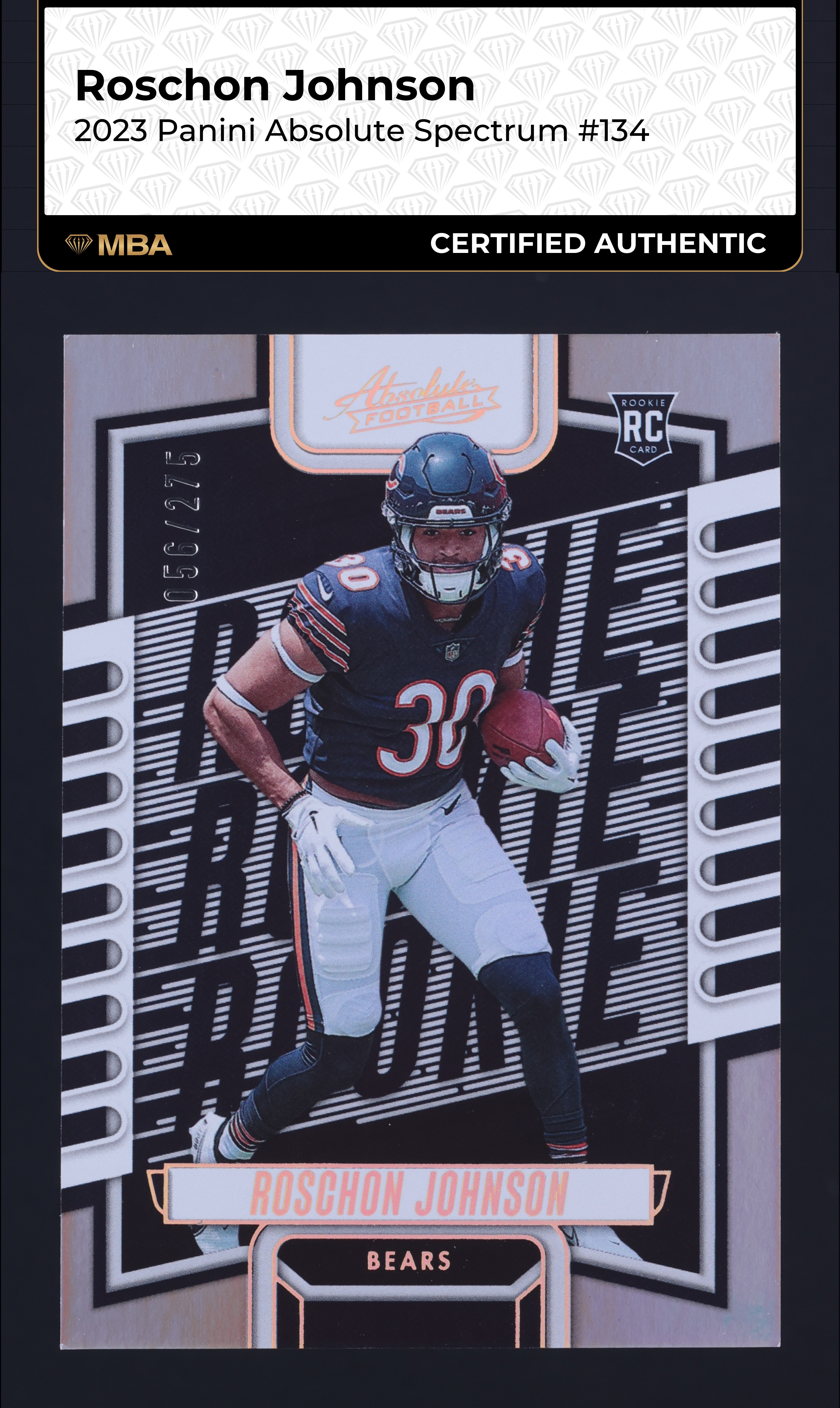 2023 Absolute Spectrum Roschon Johnson ROOKIE /275 #134 MBA AUTH