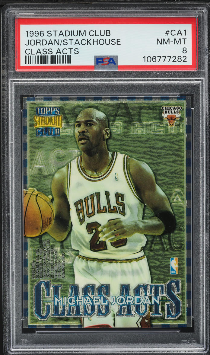 1996 Stadium Club Class Acts Michael Jordan Jerry Stackhouse #CA1 PSA 8 NM-MT