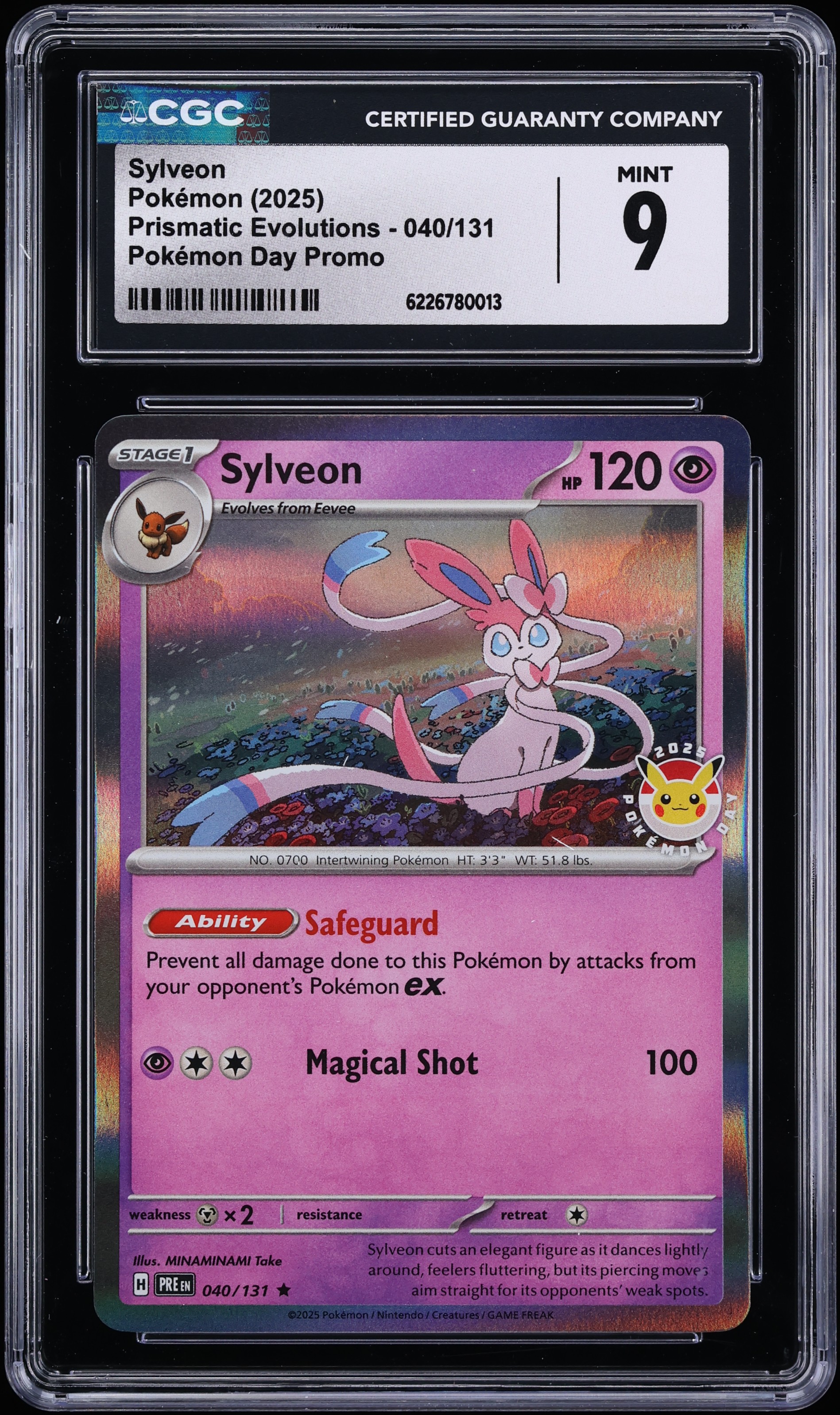 2025 Pokemon Scarlet & Violet Prismatic Evolutions Day Promo Sylveon #40 CGC 9 MINT