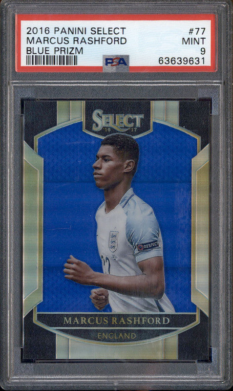 2016 Panini Select Blue Prizm #77 Marcus Rashford /299 PSA 9
