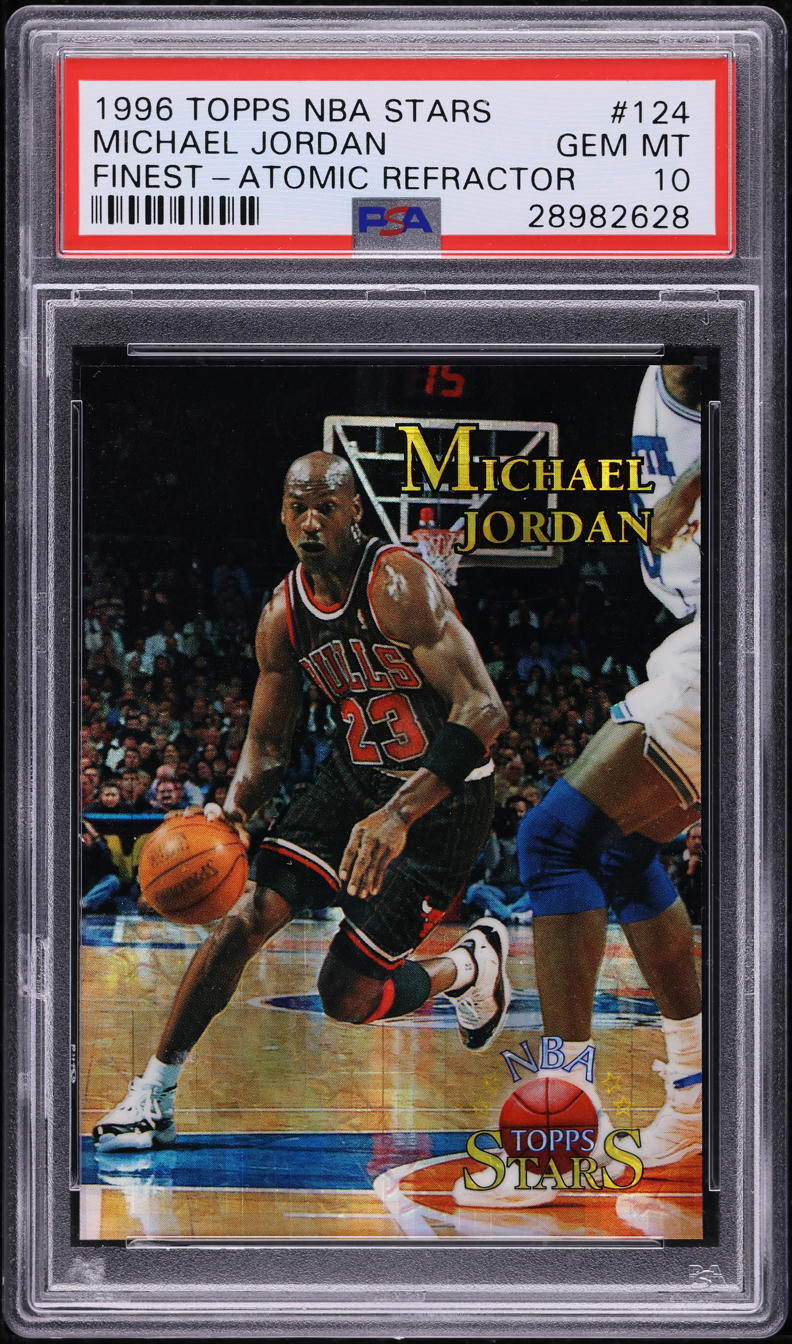 1996 Topps NBA Stars Finest Atomic Refractor Michael Jordan #124 PSA 10 GEM MINT