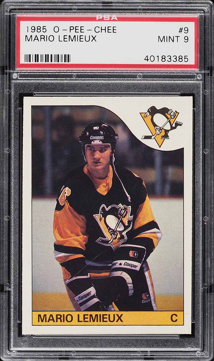 1985 O-Pee-Chee Hockey Mario Lemieux ROOKIE #9 PSA 9 MINT