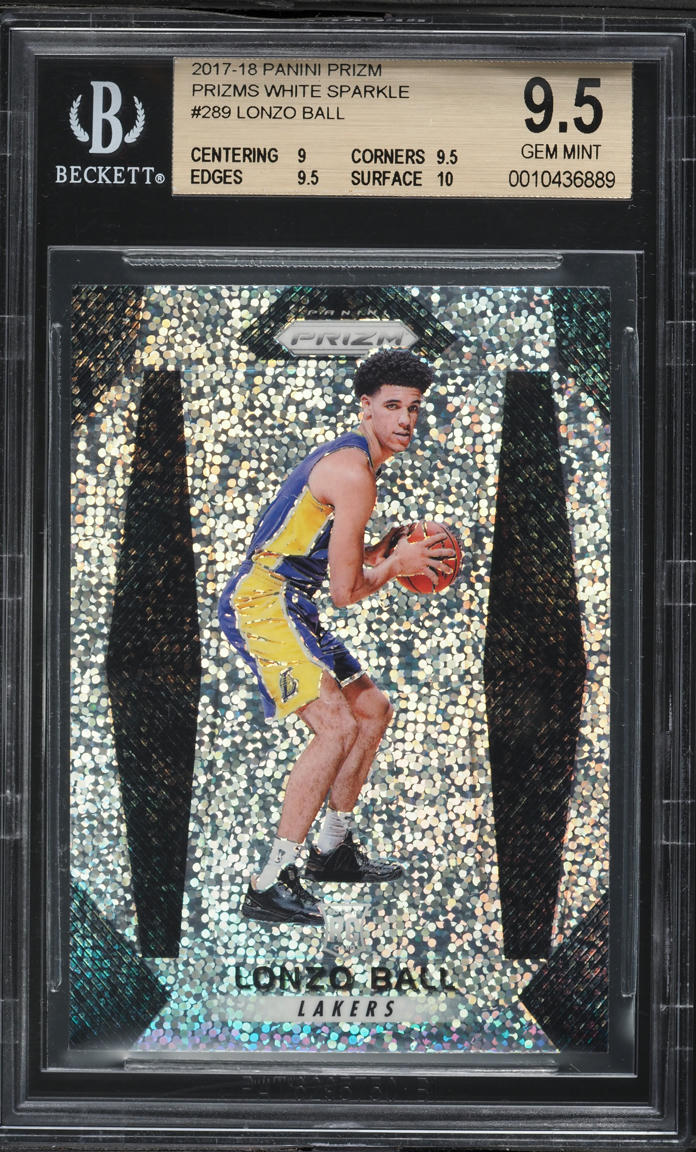 2017 Panini Prizm White Sparkle Lonzo Ball ROOKIE #289 BGS 9.5 GEM MINT