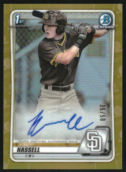 2020 Bowman Draft Chrome Autographs Gold #CDA-RHA Robert Hassell Auto /50