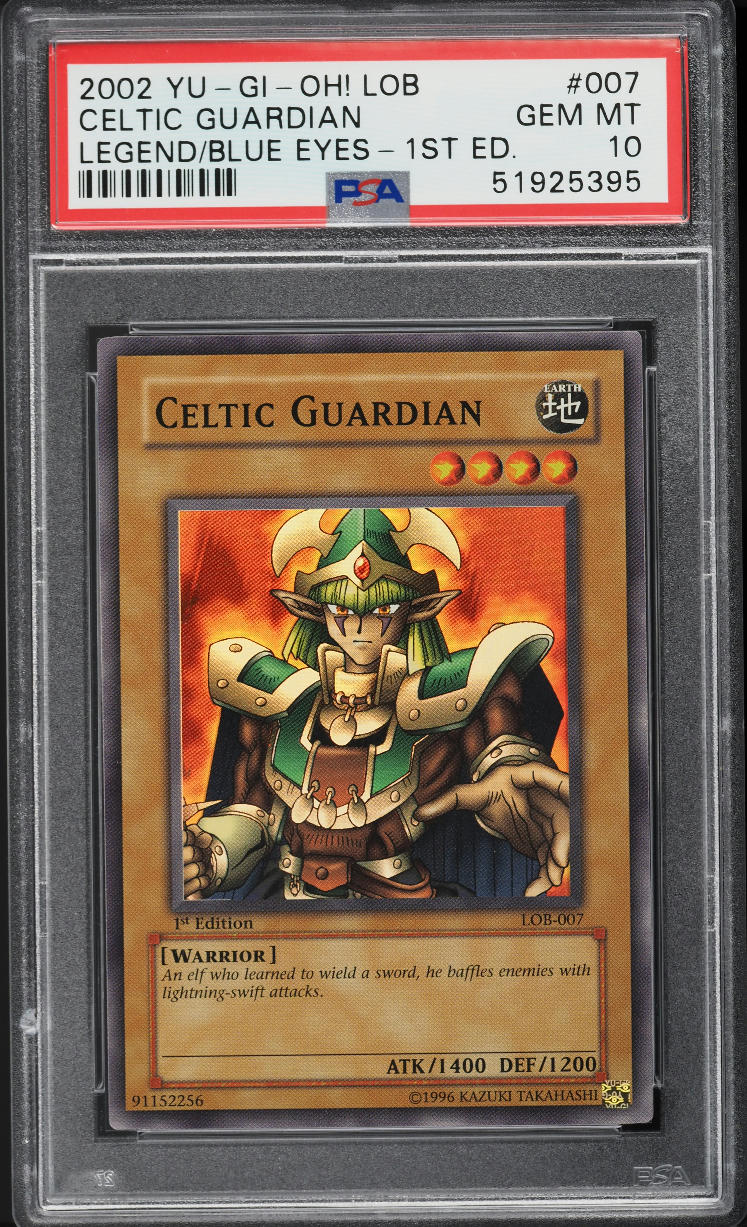 2002 Yu-Gi-Oh! Legend Of Blue-Eyes 1st Edition Celtic Guardian #LOB-007 PSA 10