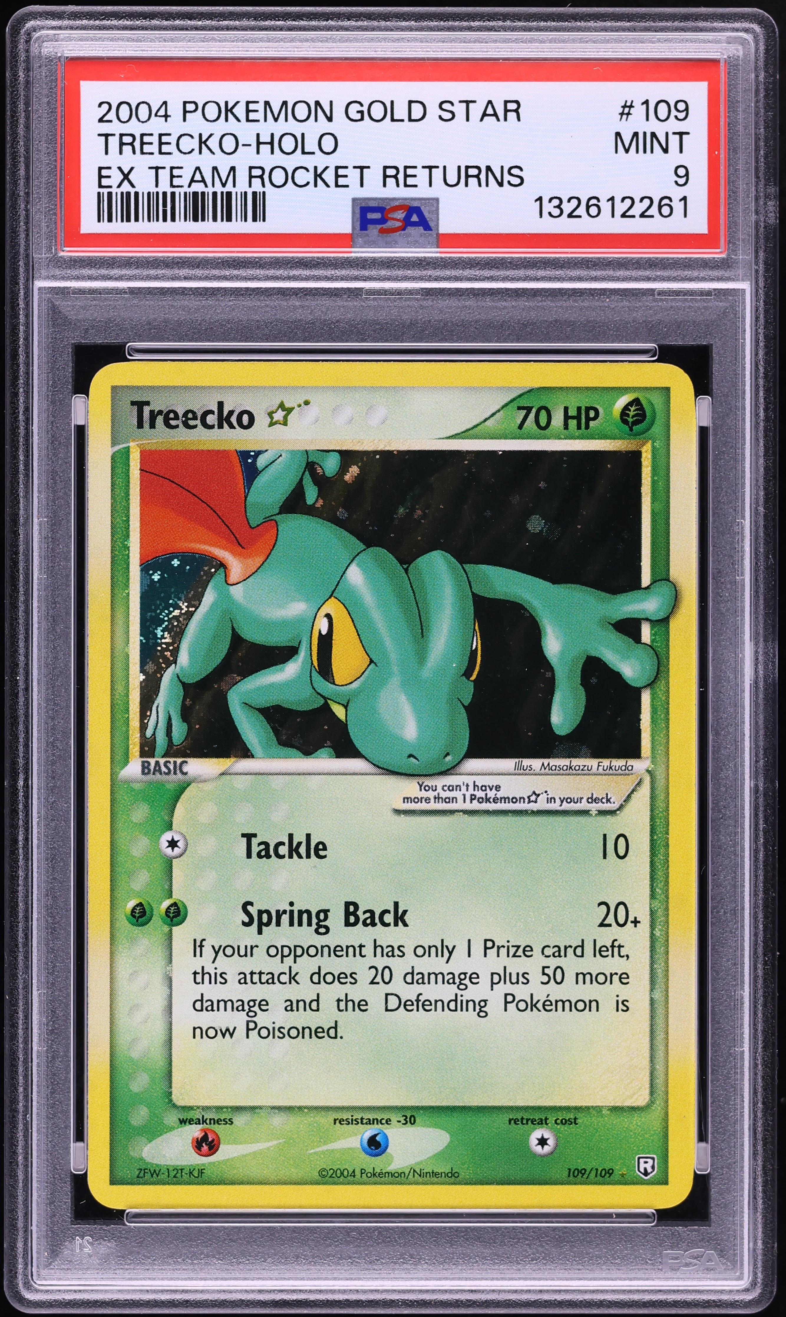 2004 Pokemon EX Team Rocket Returns Holo Treecko Gold Star #109 PSA 9 MINT