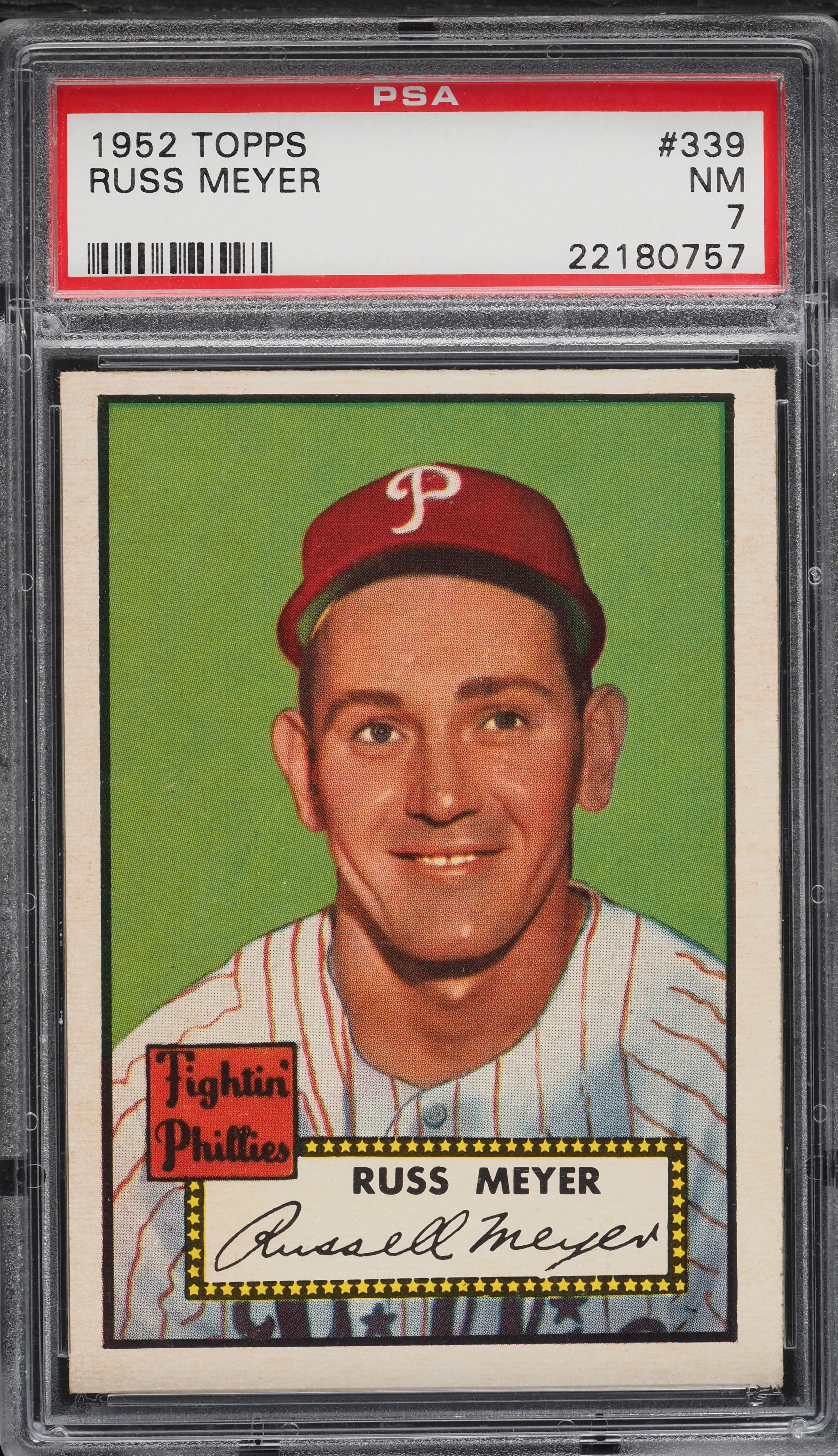1952 Topps Russ Meyer #339 PSA 7 NRMT