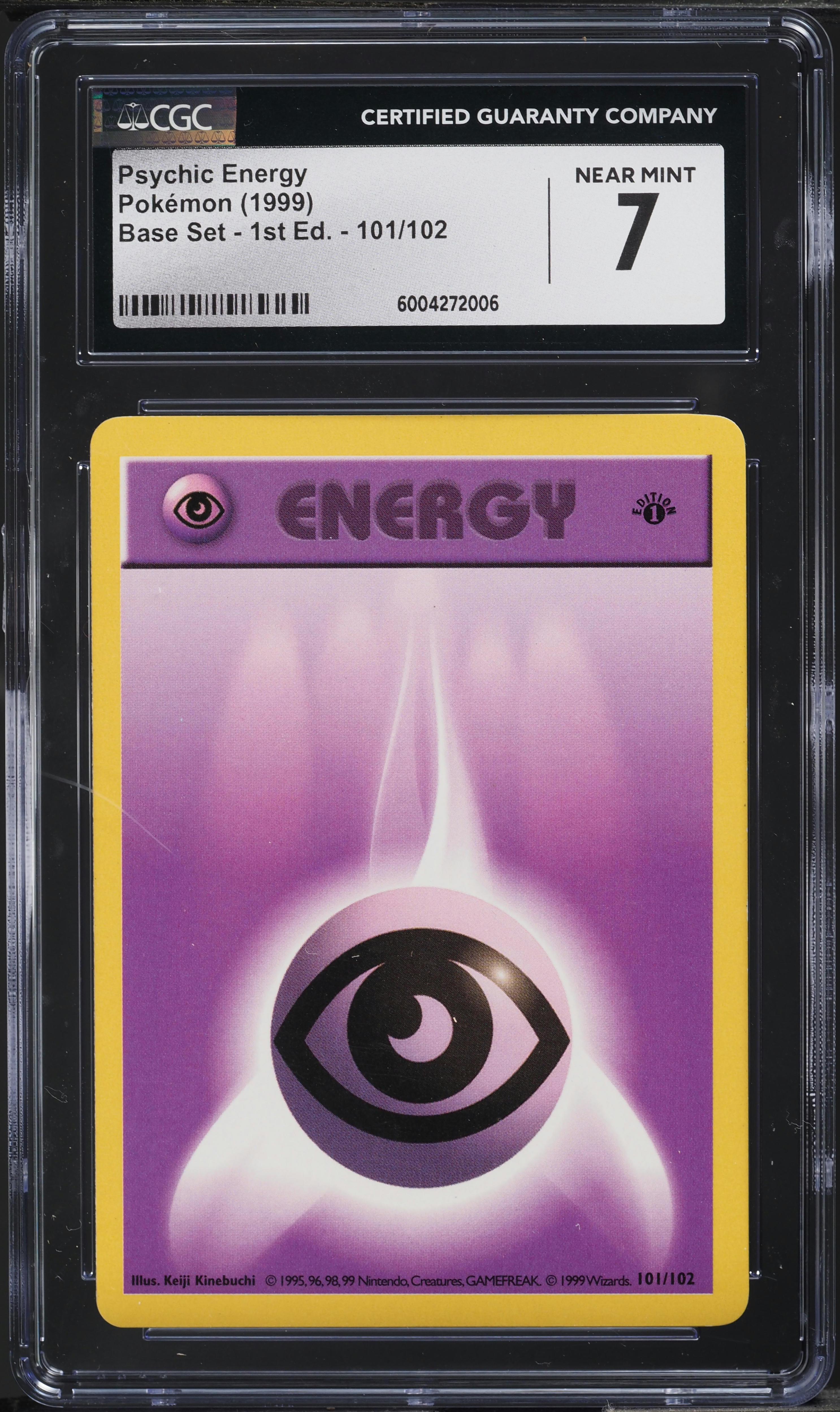 1999 Pokemon Base Set Shadowless 1st Editon Psychic Energy #101 CGC 7 NRMT
