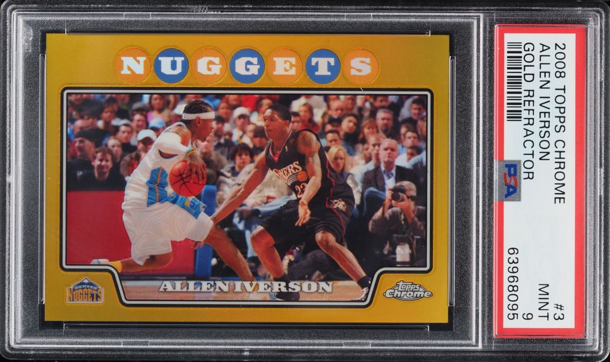 2008 Topps Chrome Gold Refractor Allen Iverson /50 #3 PSA 9 MINT