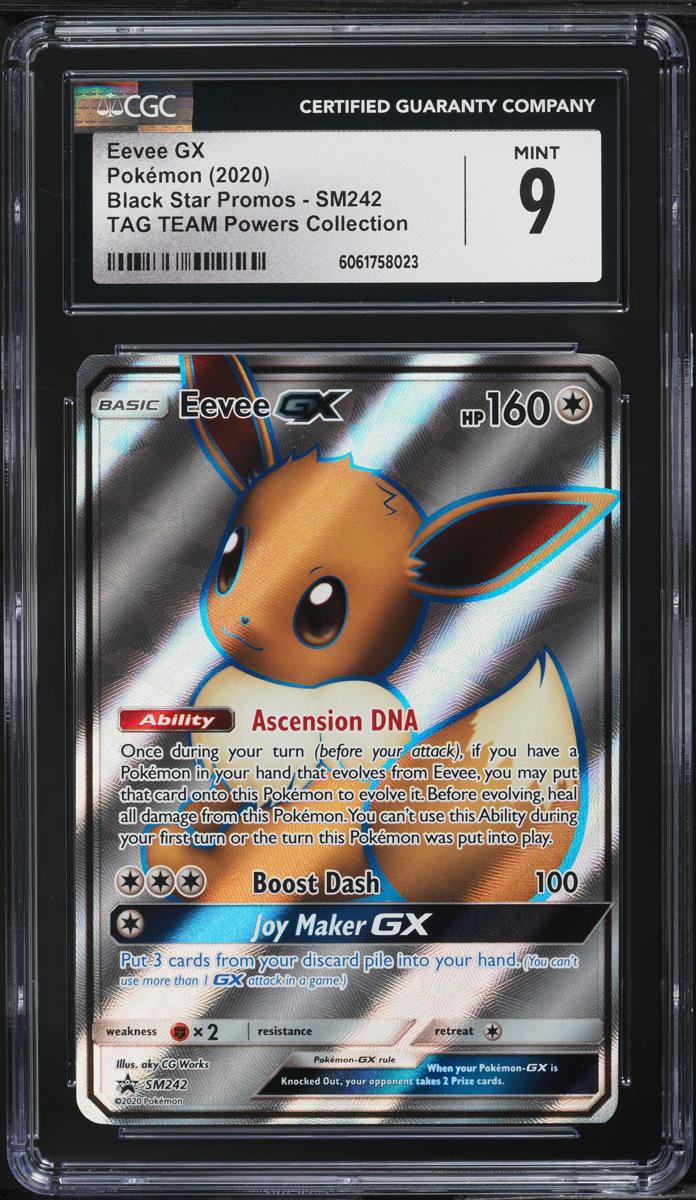 2020 Pokemon SM Black Star Promo Tag Team Powers Eevee GX #SM242 CGC 9 MINT