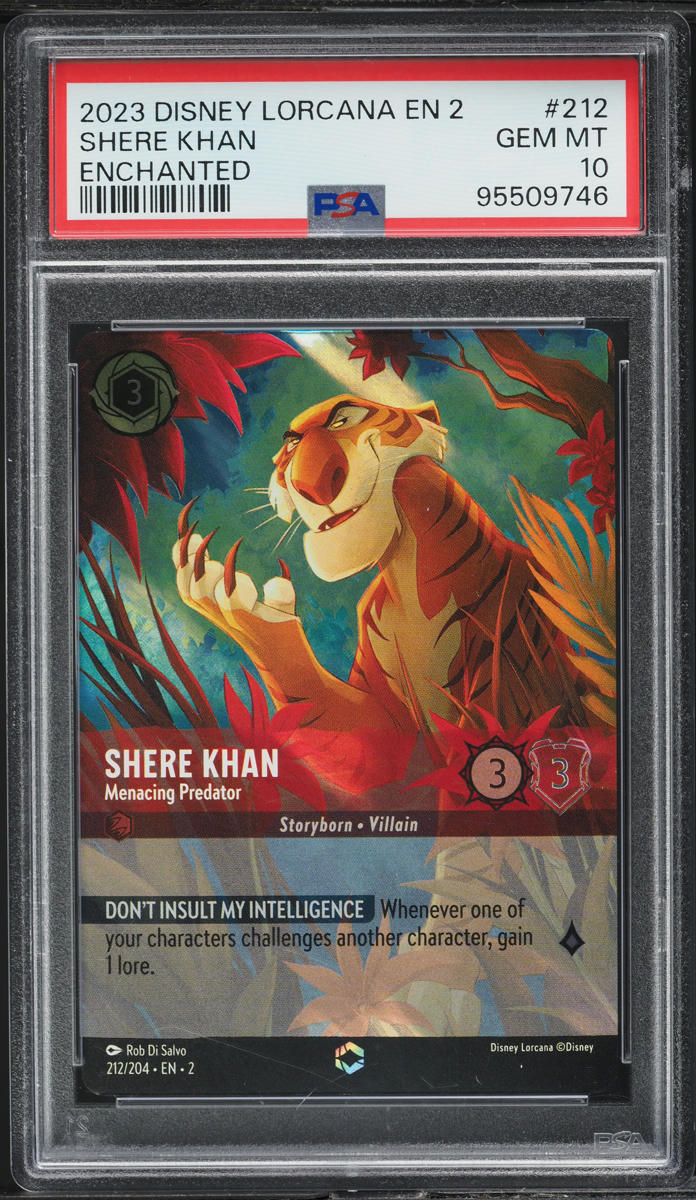 2023 Disney Lorcana Rise Of The Floodborn Enchanted Shere Khan #212 PSA 10 GEMn