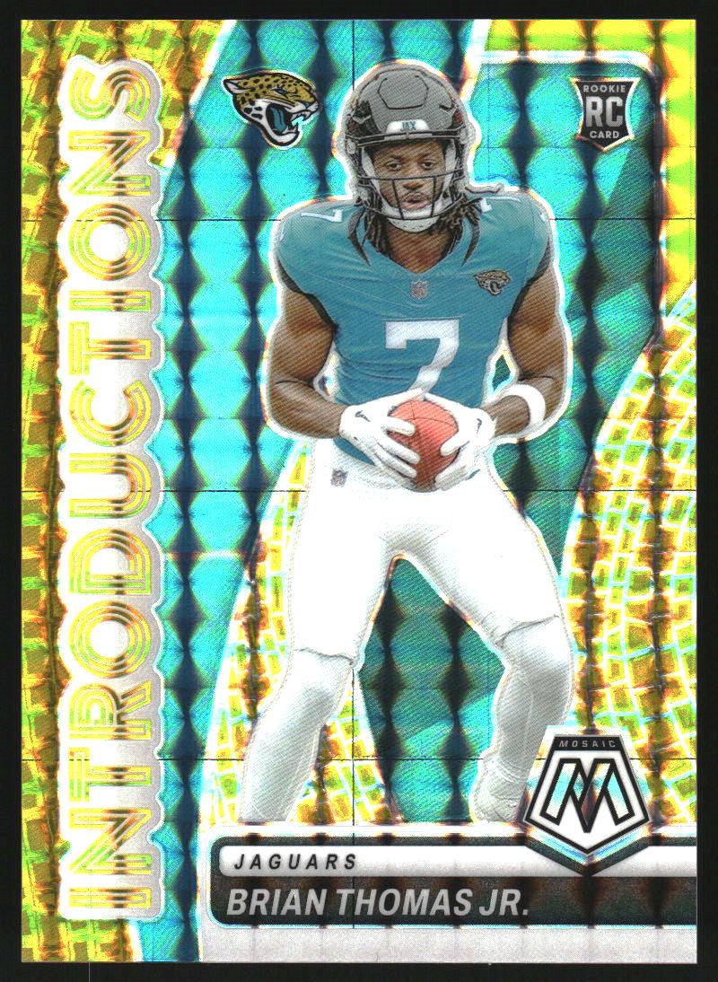 2024 Panini Mosaic Introductions Mosaic Gold #7 Brian Thomas Jr. RC /10