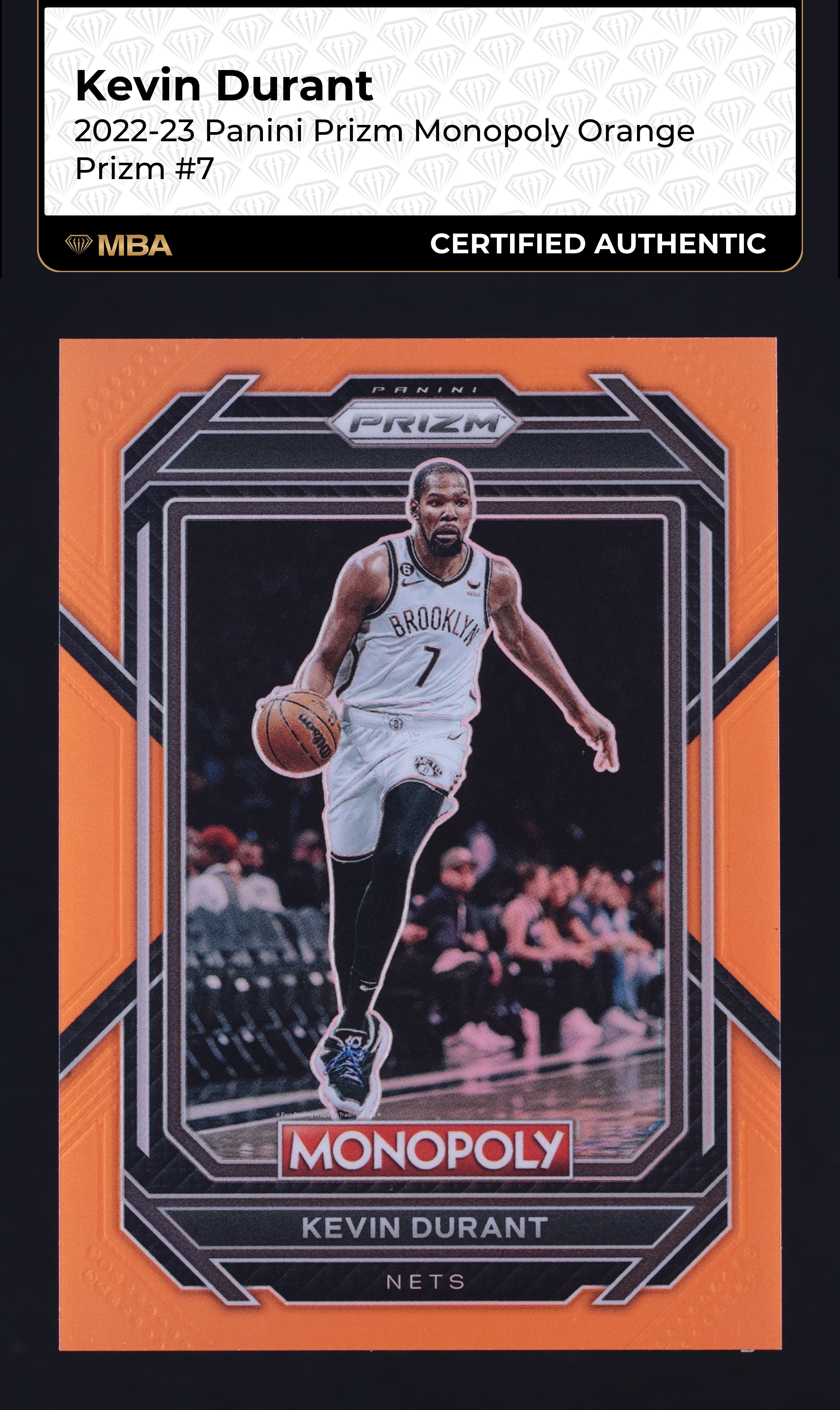 2022 Panini Prizm Monopoly Orange Kevin Durant /124 #7 MBA AUTH