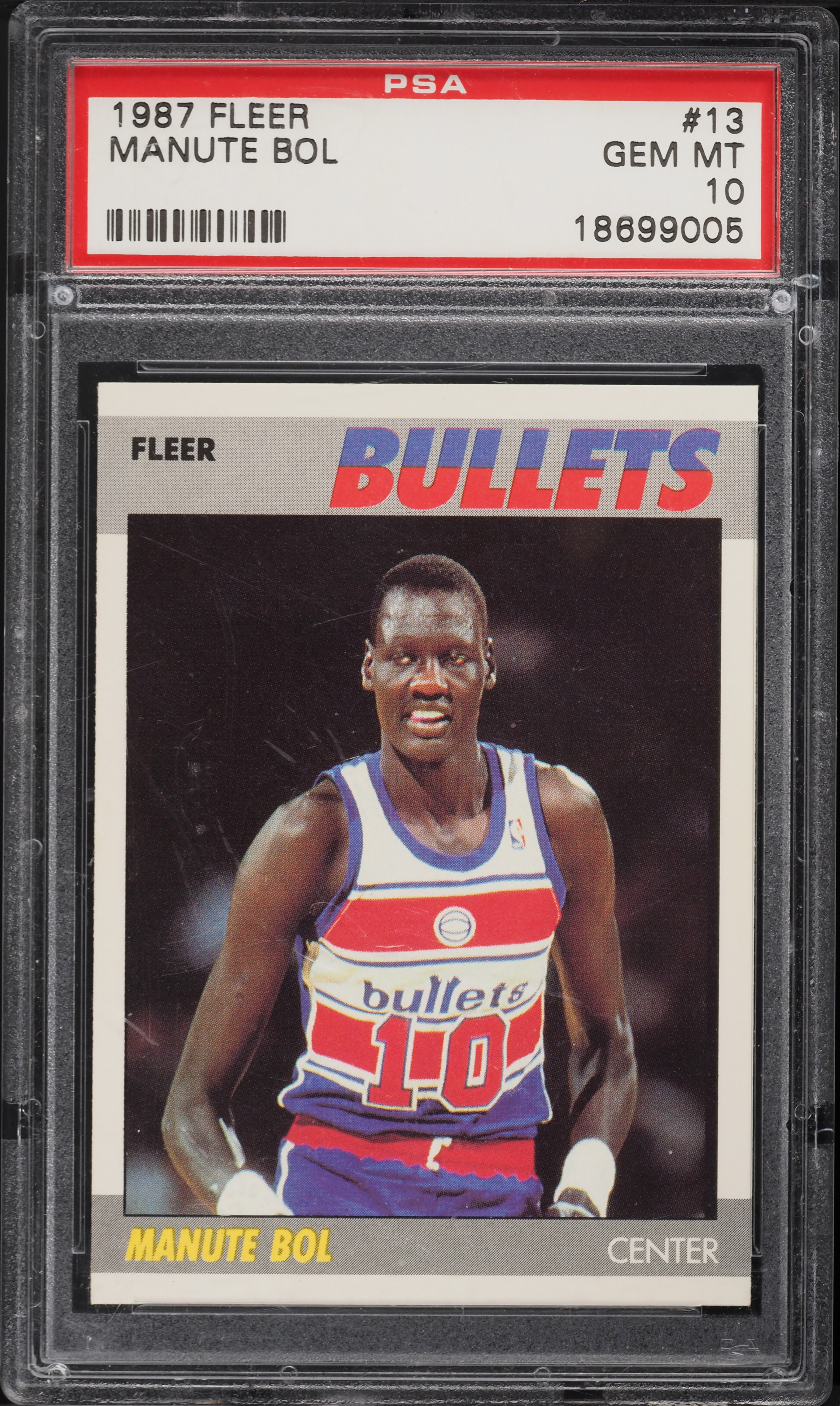 1987 Fleer Basketball Manute Bol #13 PSA 10 GEM MINT