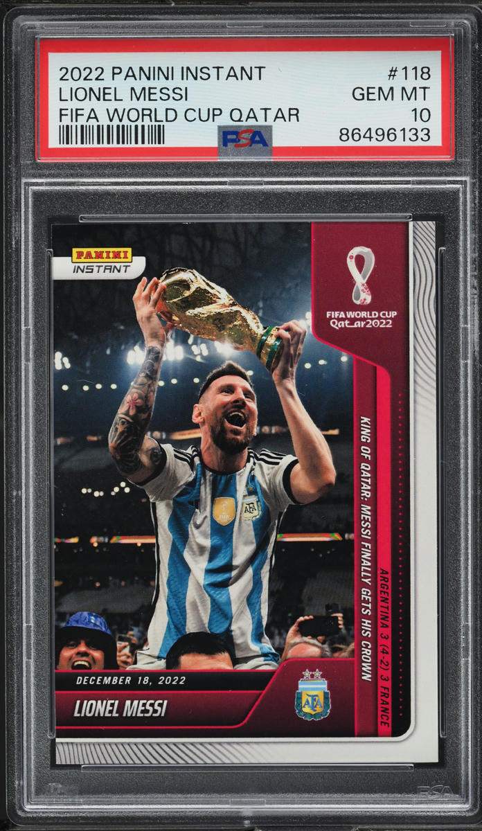 2022 Panini Instant FIFA World Cup Qatar Lionel Messi #118 PSA 10 GEM MINT