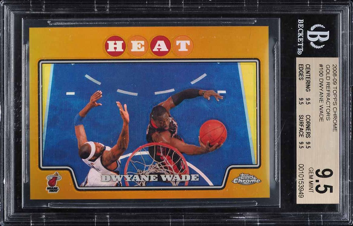 2008 Topps Chrome Gold Refractor Dwyane Wade /50 #100 BGS 9.5 GEM MINT