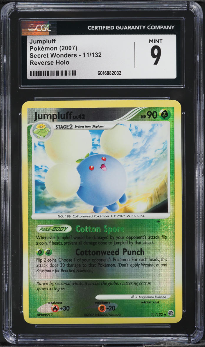 2007 Pokemon Diamond & Pearl Secret Wonders Reverse Holo Jumpluff #11 CGC 9 MINT