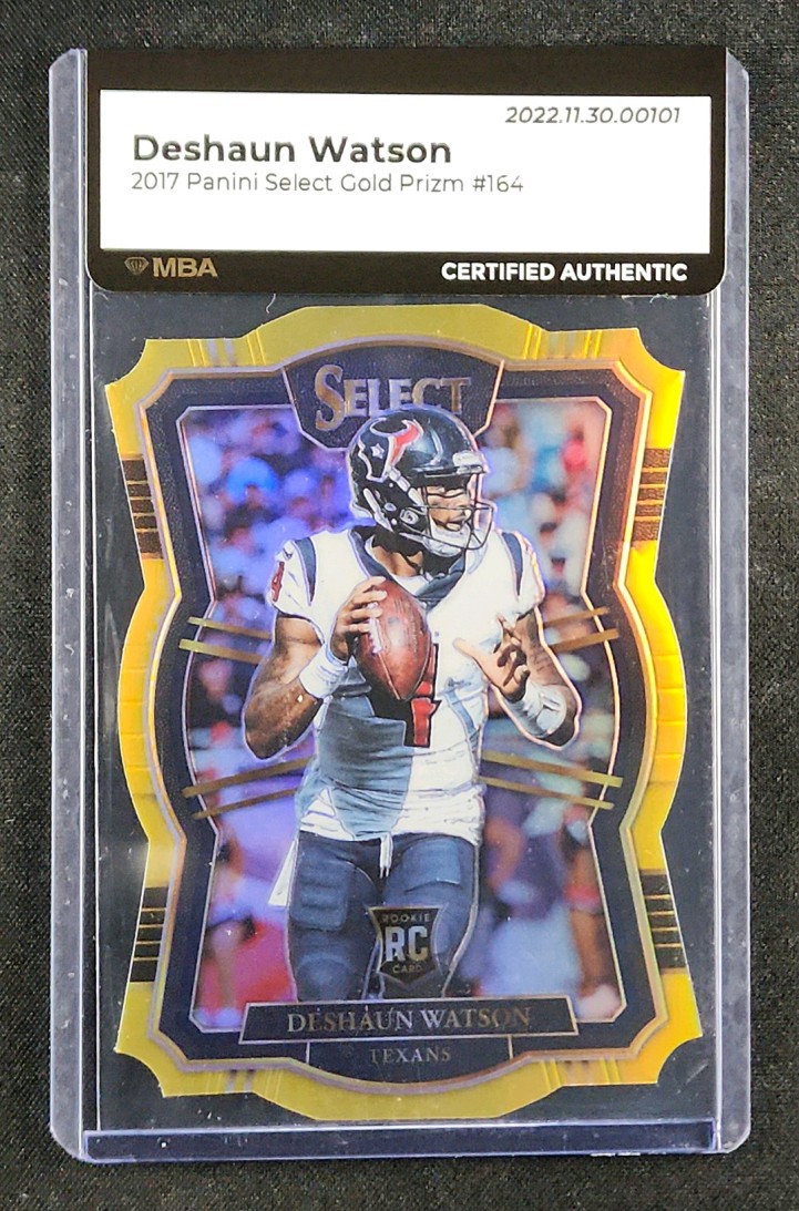 2017 Select Gold Prizm Die-Cut Deshaun Watson ROOKIE /10 #164 MBA AUTH