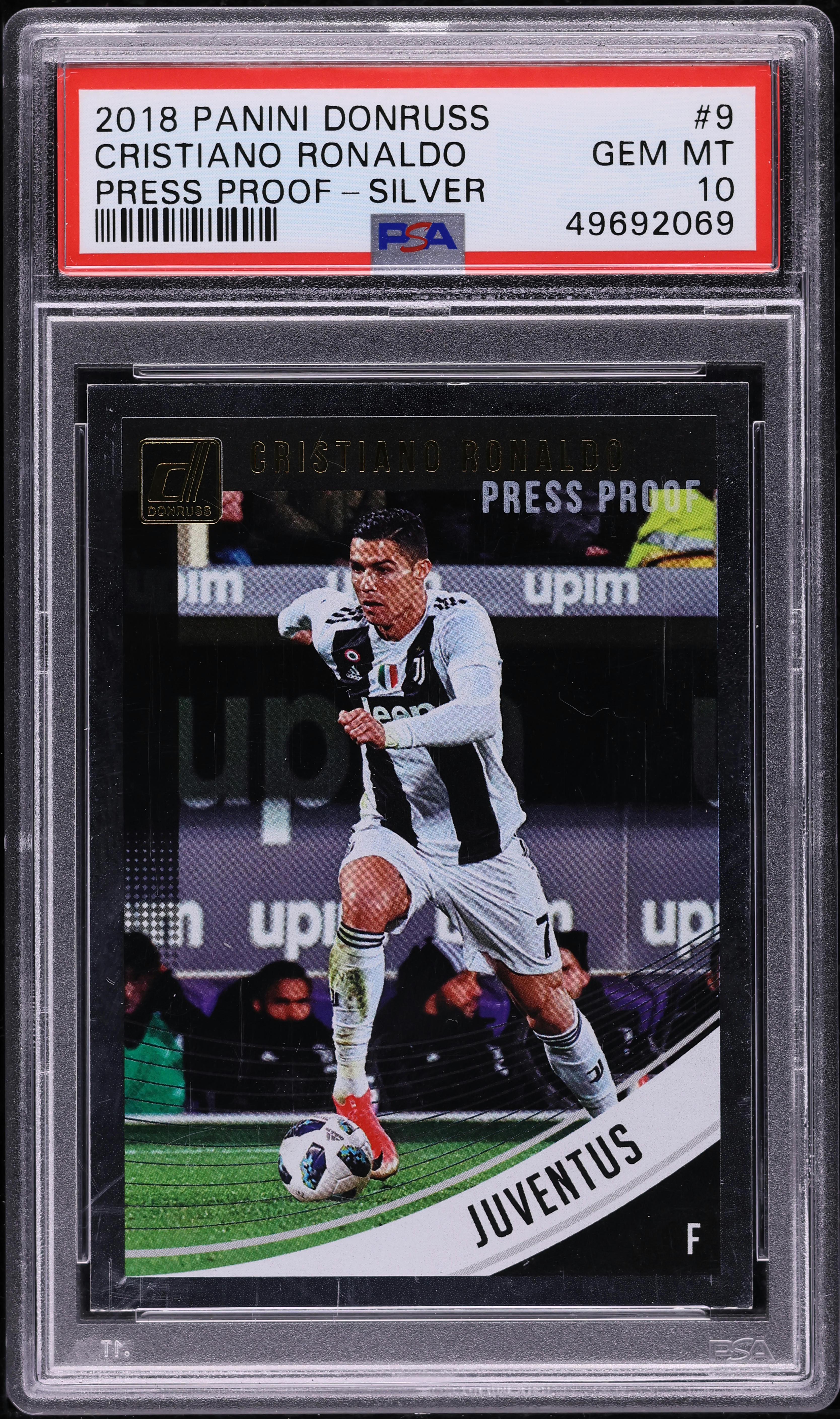 2018 Donruss Press Proof Silver Cristiano Ronaldo #9 PSA 10 GEM MINT