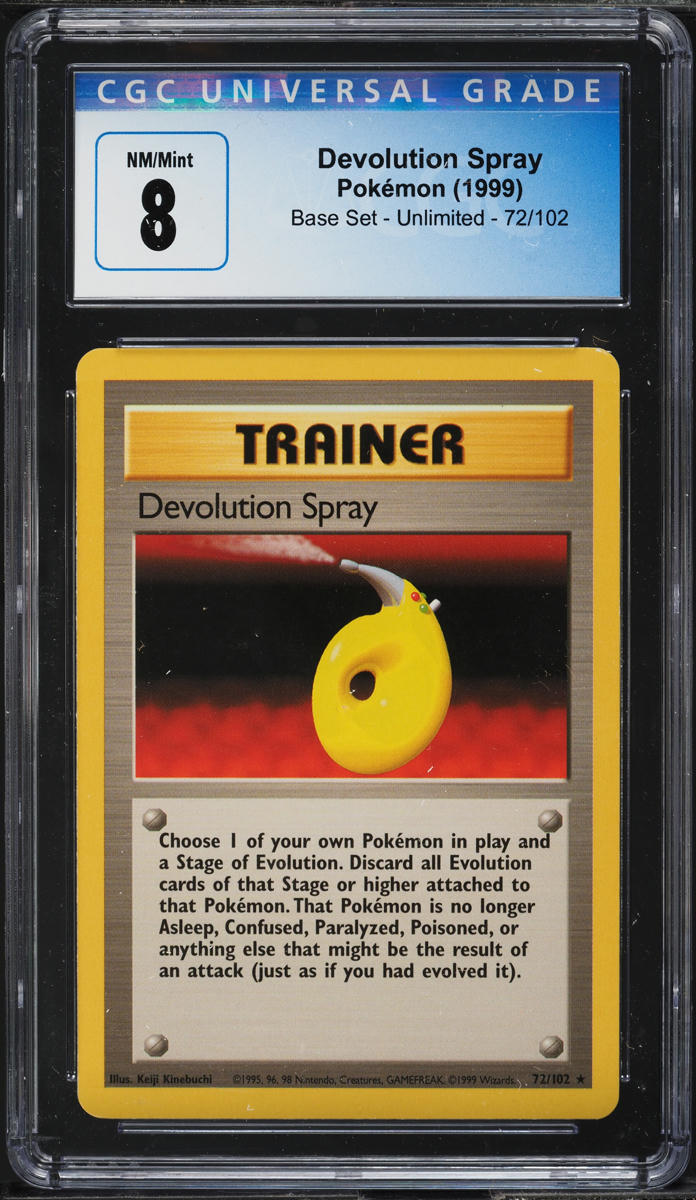 1999 Pokemon Base Set Devolution Spray #72 CGC 8 NM-MT