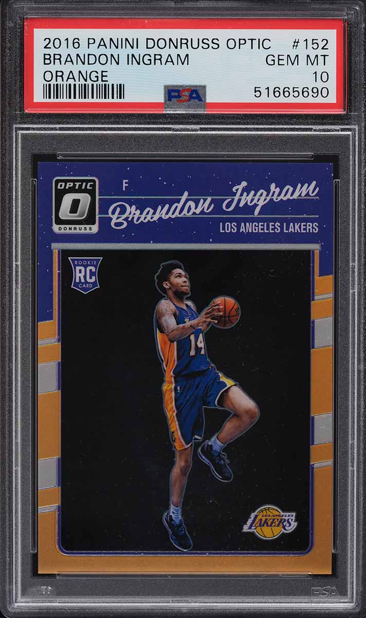 2016 Donruss Optic Orange Brandon Ingram ROOKIE RC /199 #152 PSA 10 GEM MINT