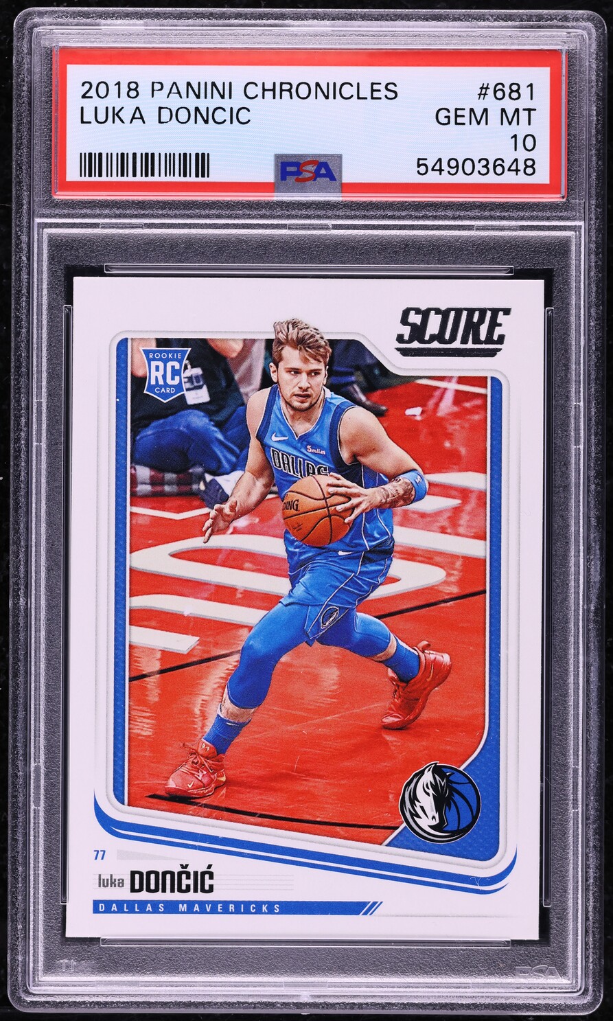 2018 Panini Chronicles Score Luka Doncic ROOKIE #681 PSA 10 GEM MINT