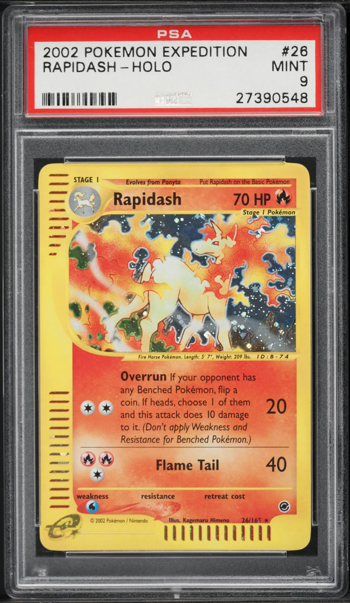 2002 Pokemon Expedition Holo Rapidash #26 PSA 9 MINT