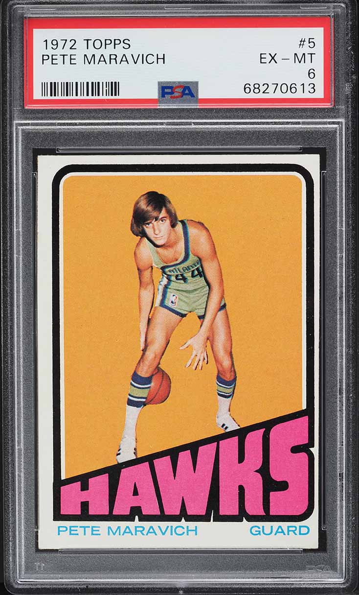 1972 Topps Basketball Pete Maravich #5 PSA 6 EXMT