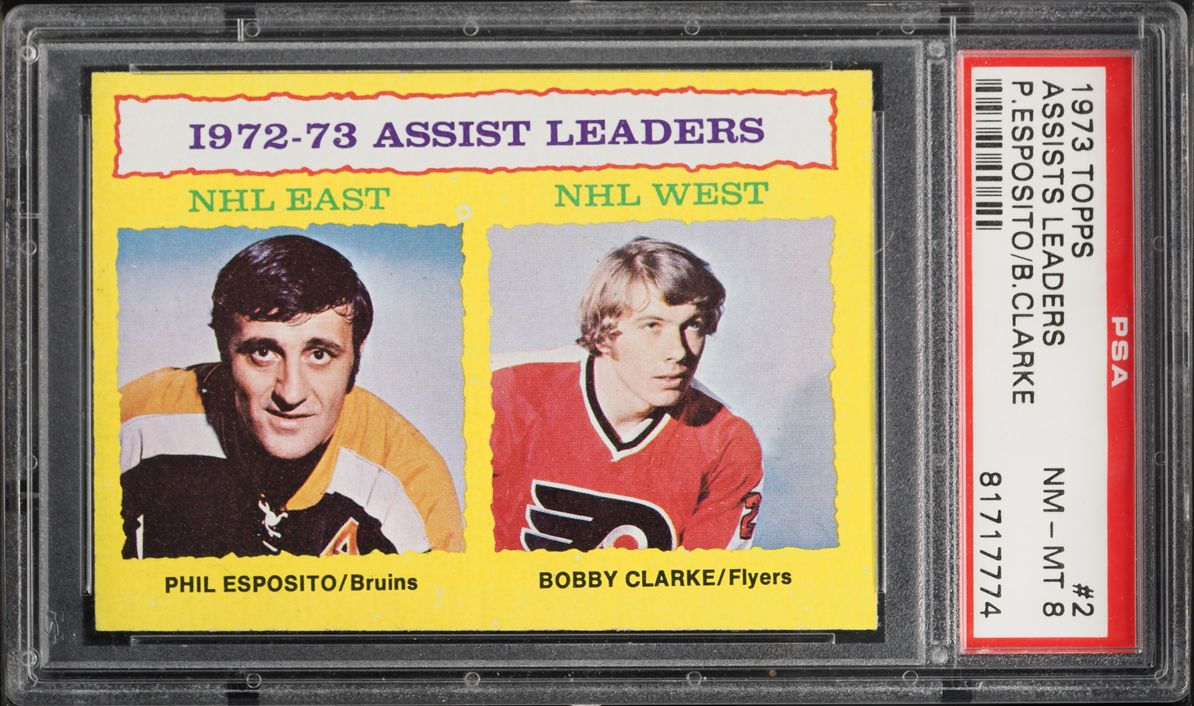 Phil Esposito (pink ink) #2 1971-72 Topps Hockey Booklets
