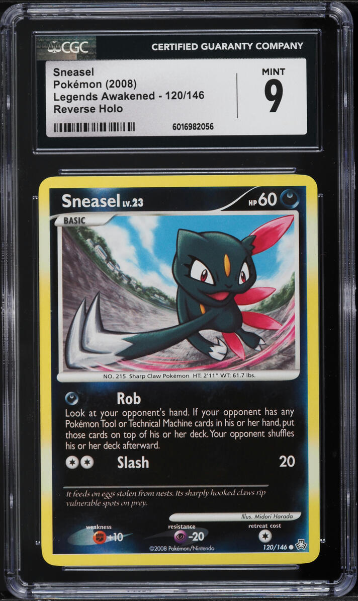 2008 Pokemon DP Legends Awakened Reverse Holo Sneasel #120 CGC 9 MINT