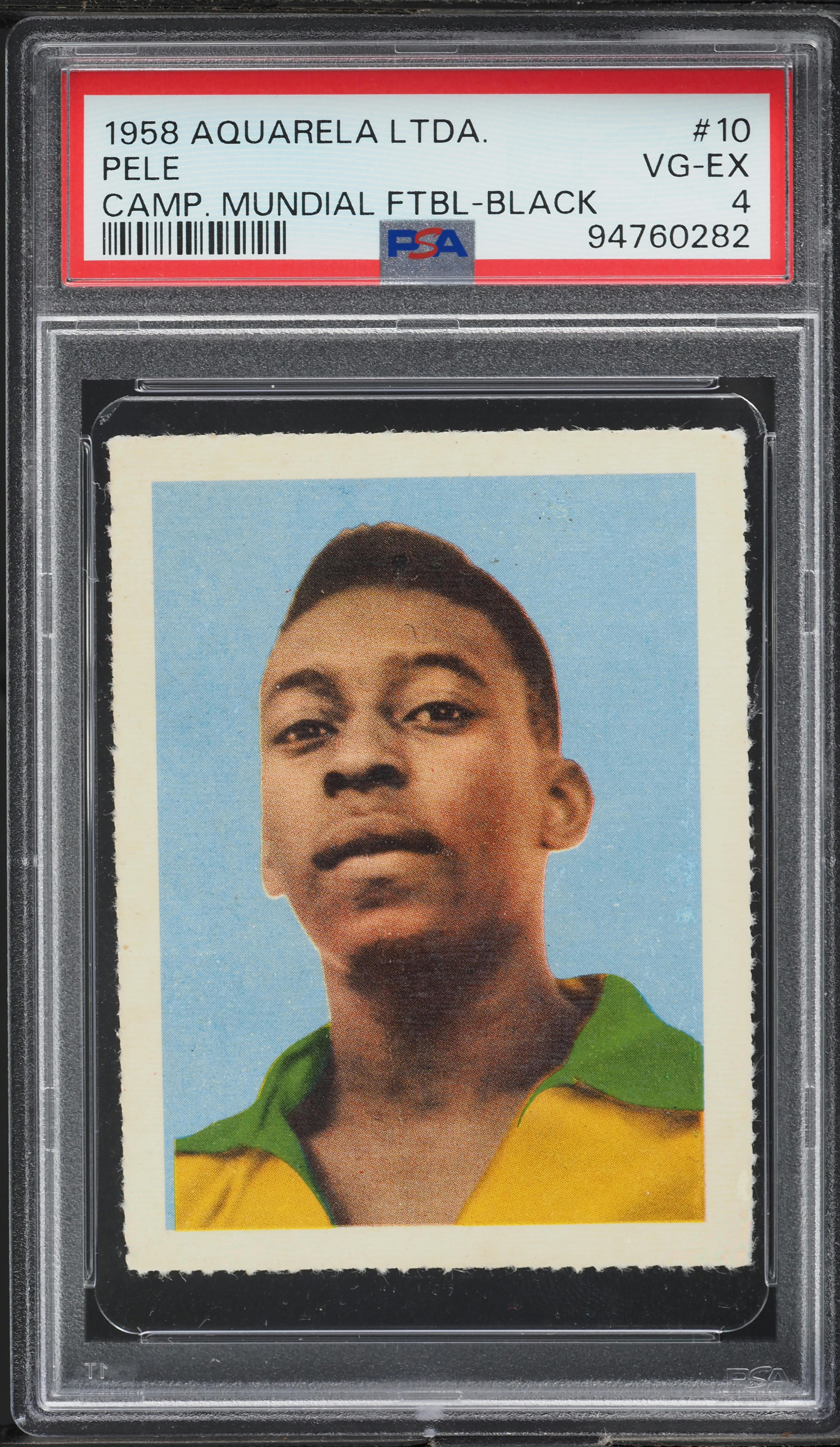1958 Editora Aquarela Black Number Pele ROOKIE #10 PSA 4 VGEX