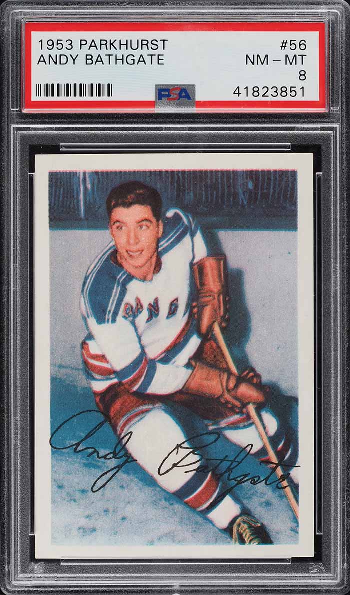 1953 Parkhurst Andy Bathgate ROOKIE RC #56 PSA 8 NM-MT