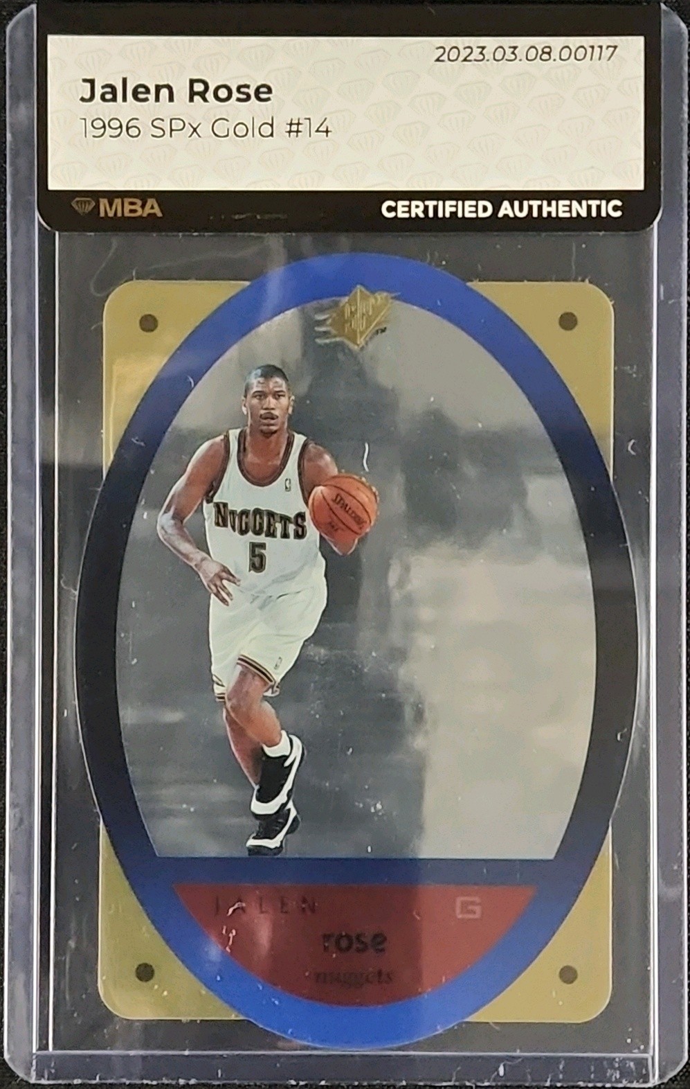 1996 SPx Gold Jalen Rose #14 MBA AUTH