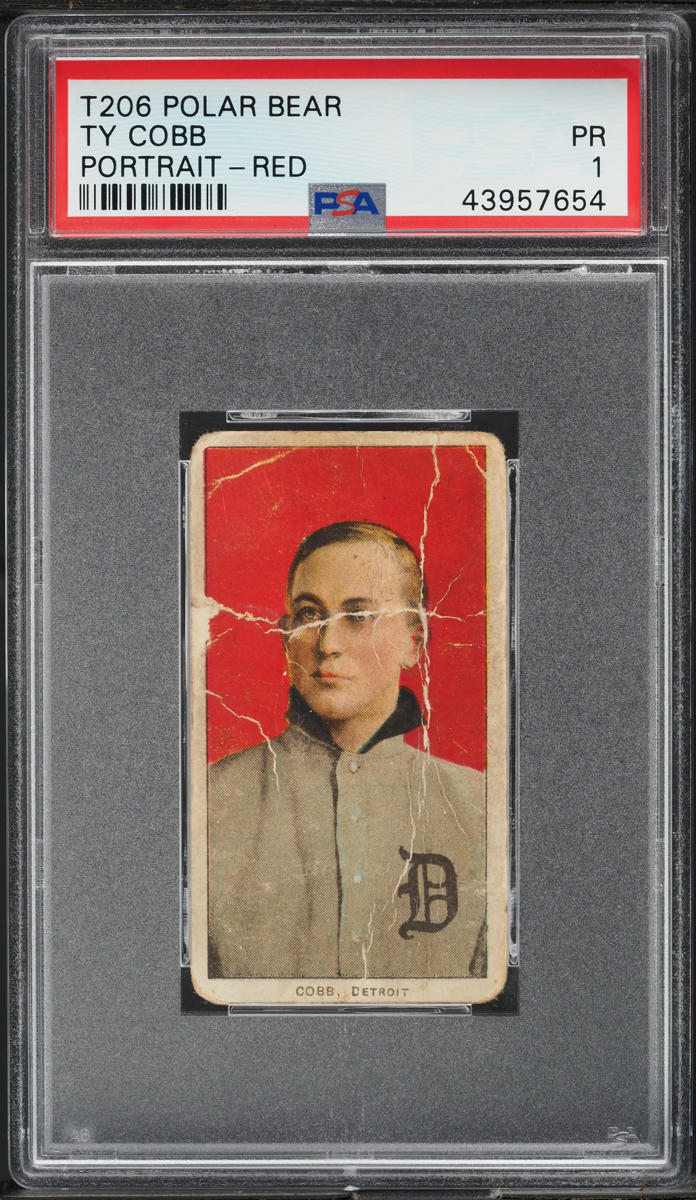 1909-11 T206 Ty Cobb RED PORTRAIT, POLAR BEAR PSA 1 PR