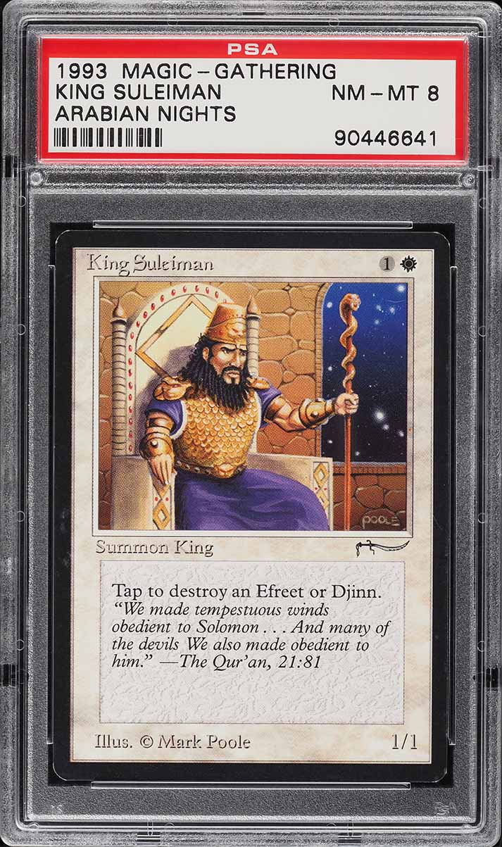 1993 Magic The Gathering MTG Arabian Nights King Suleiman PSA 8 NM-MT